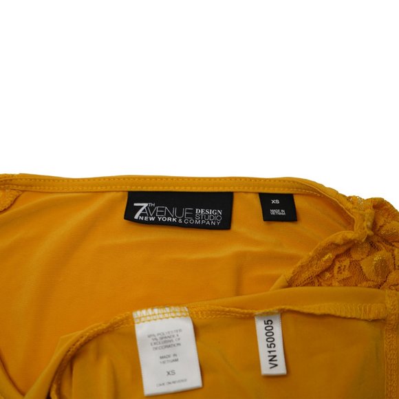 Crew Neck Yellow Sleeveless Top Tank Desing Sz Xs - Picture 6 of 8